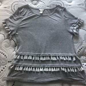 Gray tassel shirt